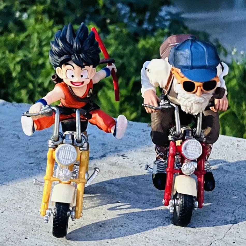 Animation Dragon Sphere Z Animation Figure Son Goku Master Roshi Locomotives POLYVINYL CHLORIDE Action Kame Sennin Motorcycle Playthings Miniature