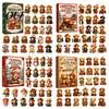Zestaw Ozdób na Święto Dziękczynienia Boże Narodzenie Krowa Szkocka Kalendarz Adwentowy, 24 Urocze 3D Kolekcjonerskie Mini Figurki Kalendarza Odliczania Jesiennych Żniw, Wiejski