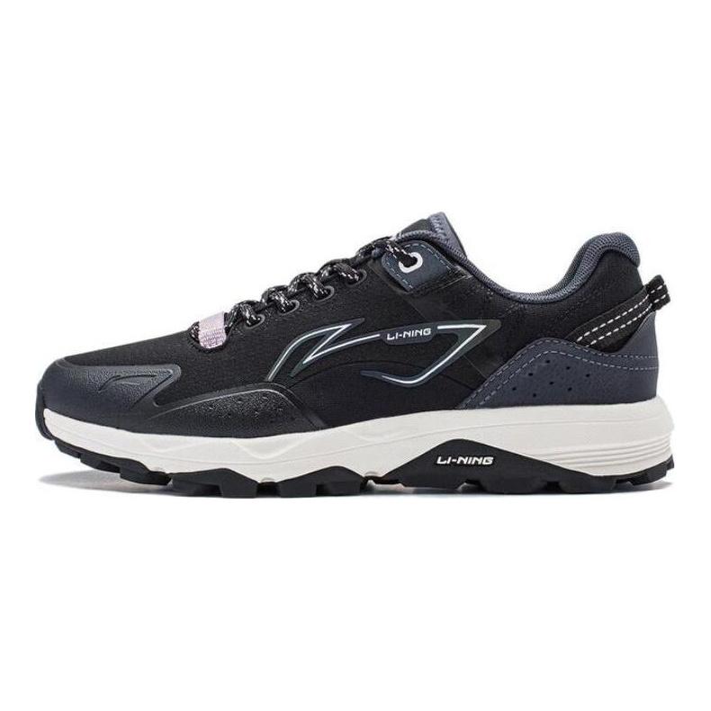 Li Ning Cushioning Slip Resistant Abrasion Resistant Low Top Running Shoes Women's Black ARNT012-2