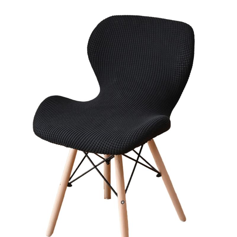 Polars Fleece Fabric Butterfly Chair Cover Stretch Solid Color Curveds Seat Cover Washable Dining Chairs Slipcover