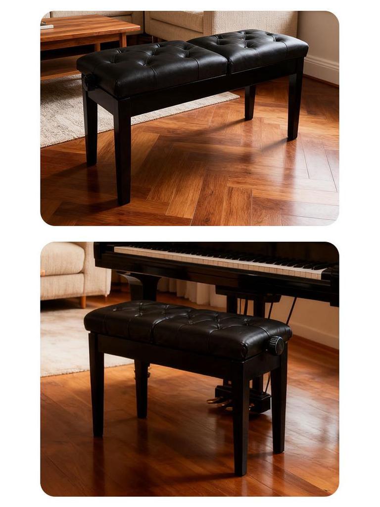 Klavierbank für zwei Personen mit unabhängiger Höhenverstellung und Lackierung