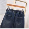 DIMANAF 2025 Autumn Winter Plus Size Women Skirts Elastic Waist Oversize Lady Long Skirts Denim Cotton Thick