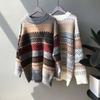 Sweater Pullovers Tops Women Long Sleeves Autumn Winter Oversized Round Neck Loose Pullover Tops
