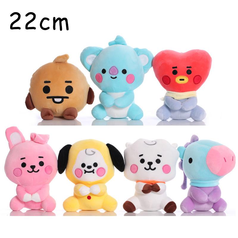 Hot  Animal Cartoons Baby Pendant Plush Keychain Toys Bangtan Boy Groups Peluches Cartoon Backpack Decoration Dolls Girls Gifts
