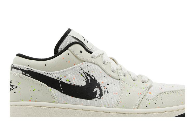 Men's Sneakers Nike Jordan 1 Low Brushstroke Natural/Black-Multi