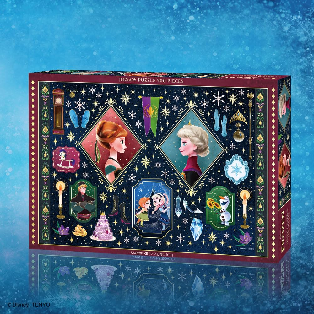 Tenyo In Gilding Style Jigsaw Puzzle Disney Frozen Precious Memories Includes and Service Card (Tenyo) [Made Japan] 500-Piece (35x49cm) D-500-648,