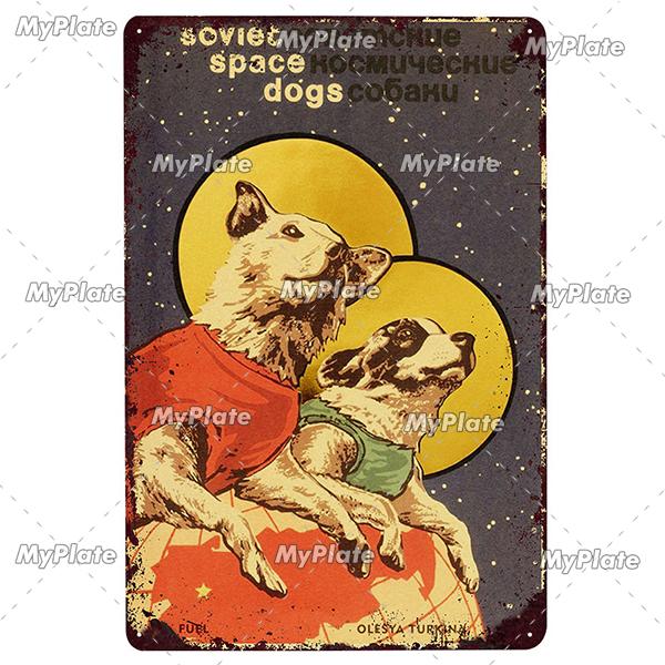 Vintage Russian Metal Sign Plaque Tin Sign Plate Wall Decor For Bar Club Man Cave Classical Painting Propaganda Poster