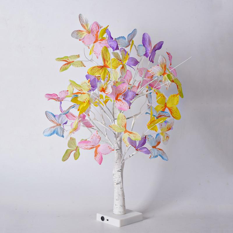 Tabletop Bonsai Tree Light Butterfly Lamp DIY Artificial LED Night Lights for Bedroom Desktop Party Decor
