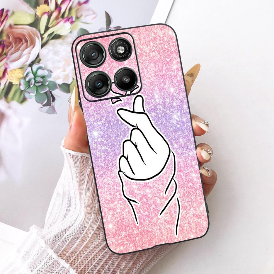 For Motorola Moto G57 Power Case XT2537-5 Cute Cat Flowers Painted Cover Soft TPU Phone Cases For Moto G67 Power G57Power Fundas