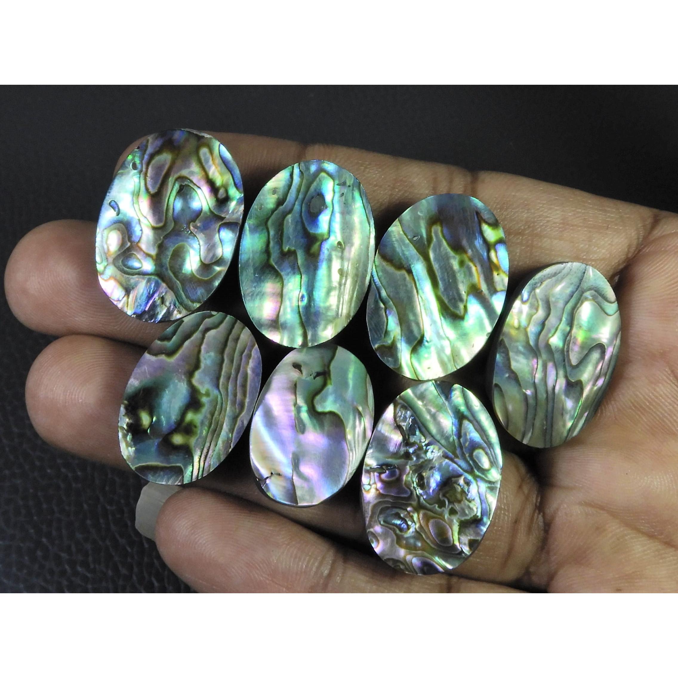 172Cts.Abalone Shell Oval Cabochon Loose Natural Gemstone 07Pcs Lot 22-26MM C-1701
