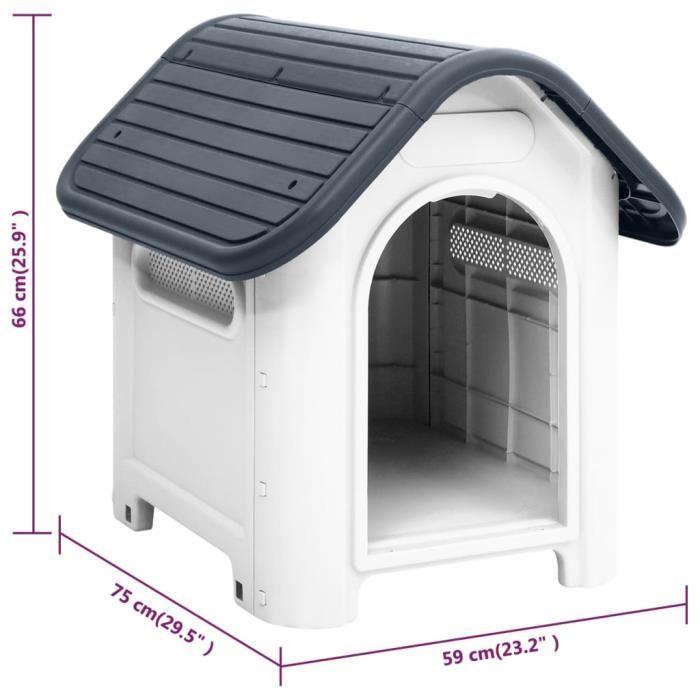 VidaXL Dog Niche Grey 59x75x66 Cm Polypropylene 152226