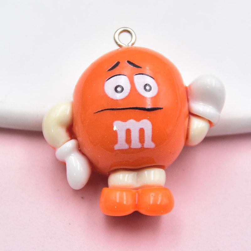 Cartoon Schokoladenbohnen Anhänger Schlüsselanhänger: Bunter Harz-Anhänger für DIY-Schmuck