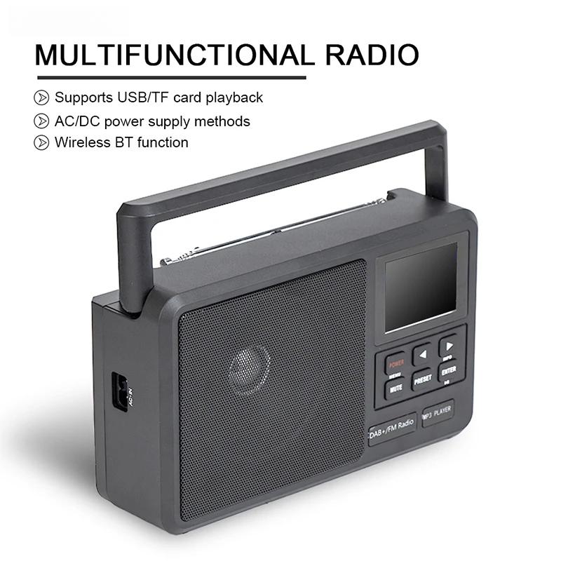 DAB FM Radio Portable with Alarm Clock LCD Display Bluetooth-Compatible5.0 Digital Radio DAB FM Audio Player Receiver For USB TF