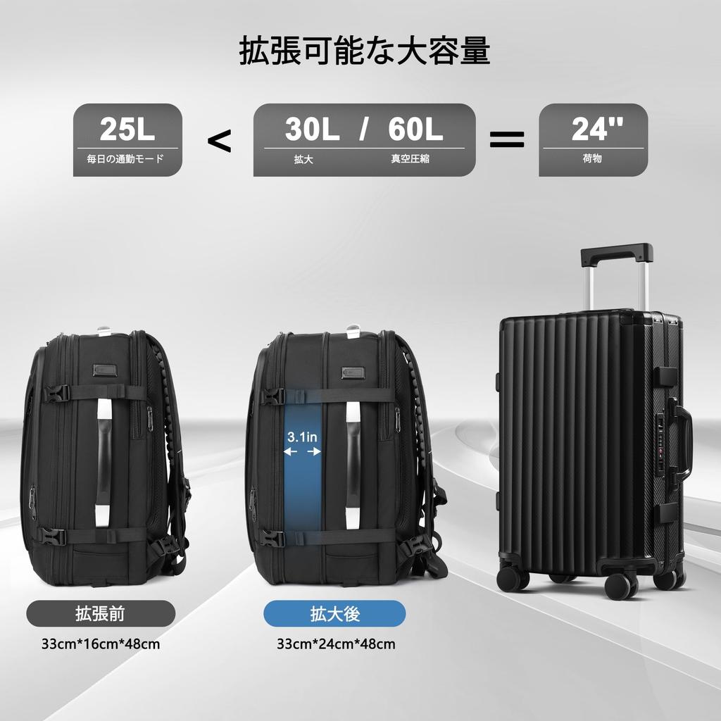 COOLBELL Men's Business Backpack, Large Capacity, 30L, Fits 17.3-inch Laptops, Expandable, with TSA Lock, USB Charging, Waterproof, Perfect for