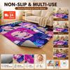 Kpop Demon Hunters Neon Stage Indoor Rug Nonslip Thick Carpet For Entryway Home Party Decor Valentine'S Day Gift