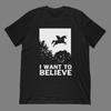 I Want To Believe Unicorn T-Shirt | UFO Conspiracy Flying Poster Style