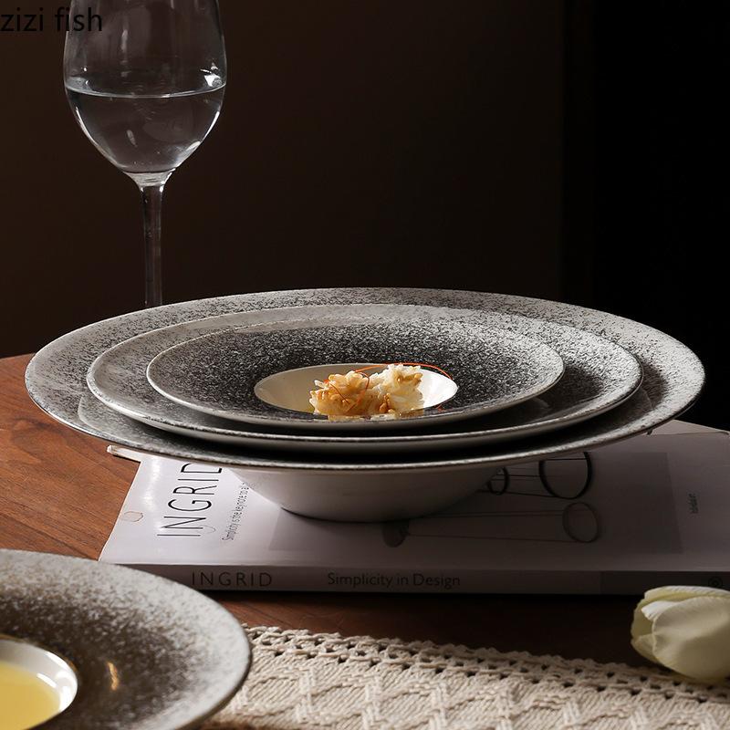 Ceramic Straw Hat Plate Pasta Dish Soup Plates Fruit Bowl Salad Bowl Dining Plate Serving Plates Snack Tray Dessert Bowls Dish