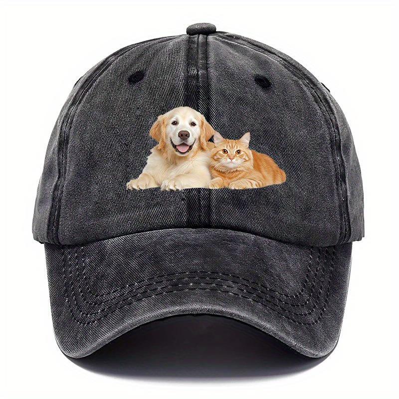 Dog and Cat Printed Baseball Hats Ideal Hats for Pet Enthusiasts Outdoor Sunscreen Versatile Styles for Men and Women