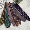 Headscarf Women's pastoral spring and summer fashion colorful retro plaid fabric headband pure cotton silk scarf decorative small scarf