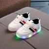 High-quality Luminous Sneakers For Kids With Striped Pattern And Eye-catching Led Features