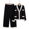 Plus Size Spring & Autumn Two-Piece Set for Middle-Aged & Elderly Women - Fragrant Style Long Sleeve Top & Wide-Leg Pants (Fits Up to 200 Jin)