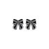 Design Sense Premium Sweet Black Bow Cute Retro Commuting Small Fragrant Autumn and Winter Earrings