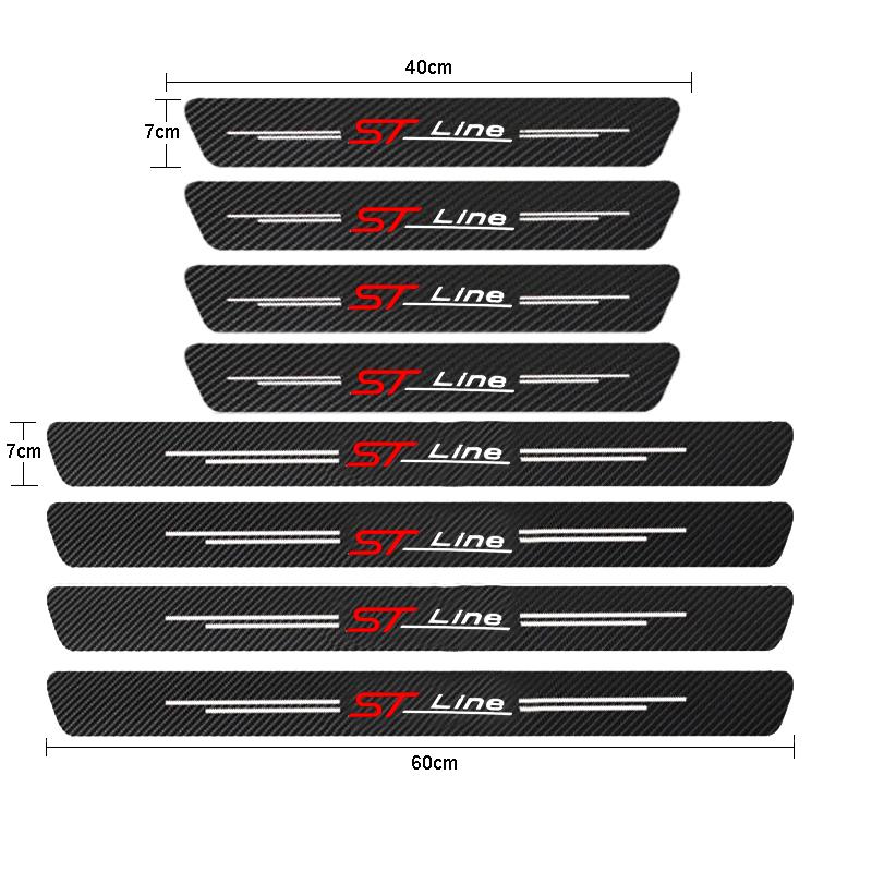Bildekströskelskydd Bagageutrymmesskydd Pedal Anti-repa Dekaler Klistermärken Skydd För Ford st line stline fiesta STLINE