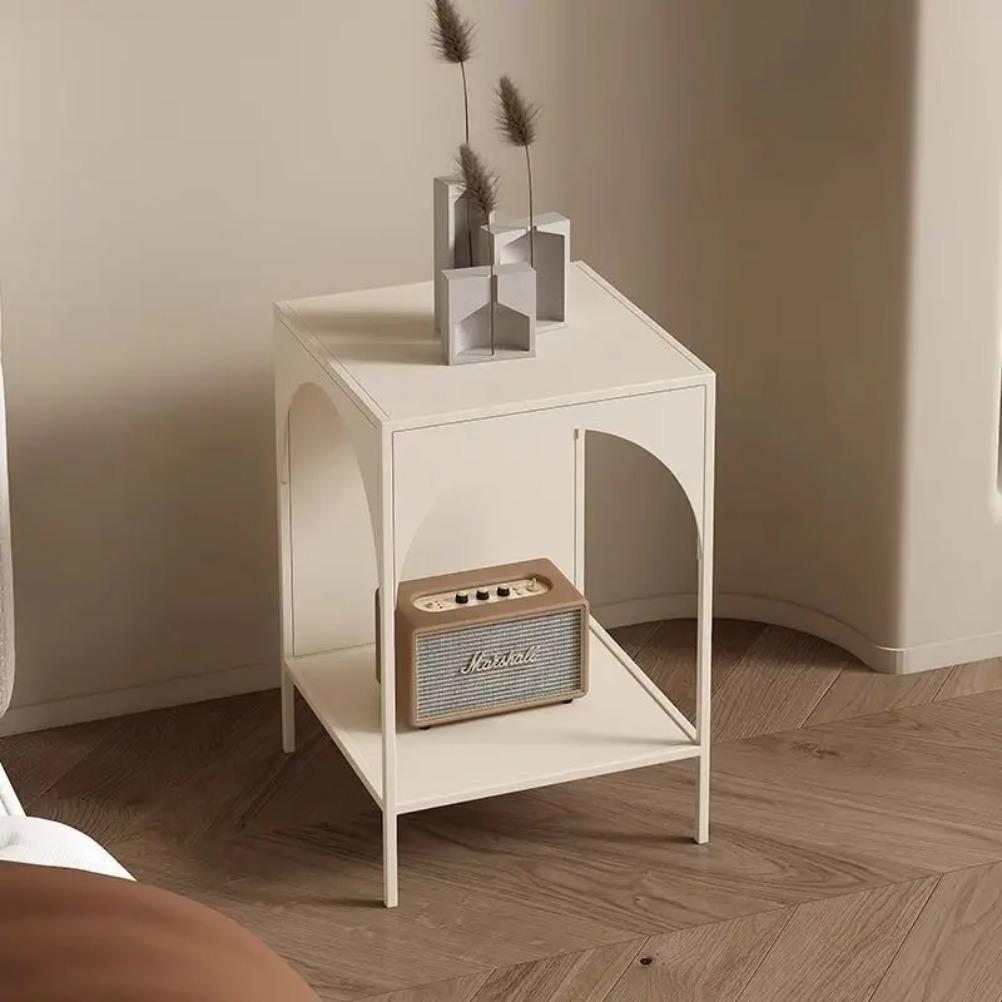 Nordic Metal Coffee Table Modern Side Tables with Storage Space Creative Landing Rack Bookshelf Bedroom Side Table Living Room