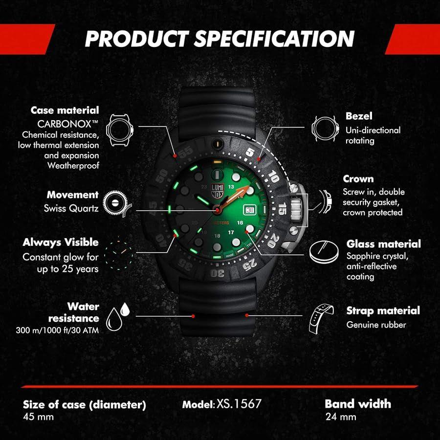 Luminox Scott Cassell Deep Dive Grünes Zifferblatt Herrenuhr XS.1567