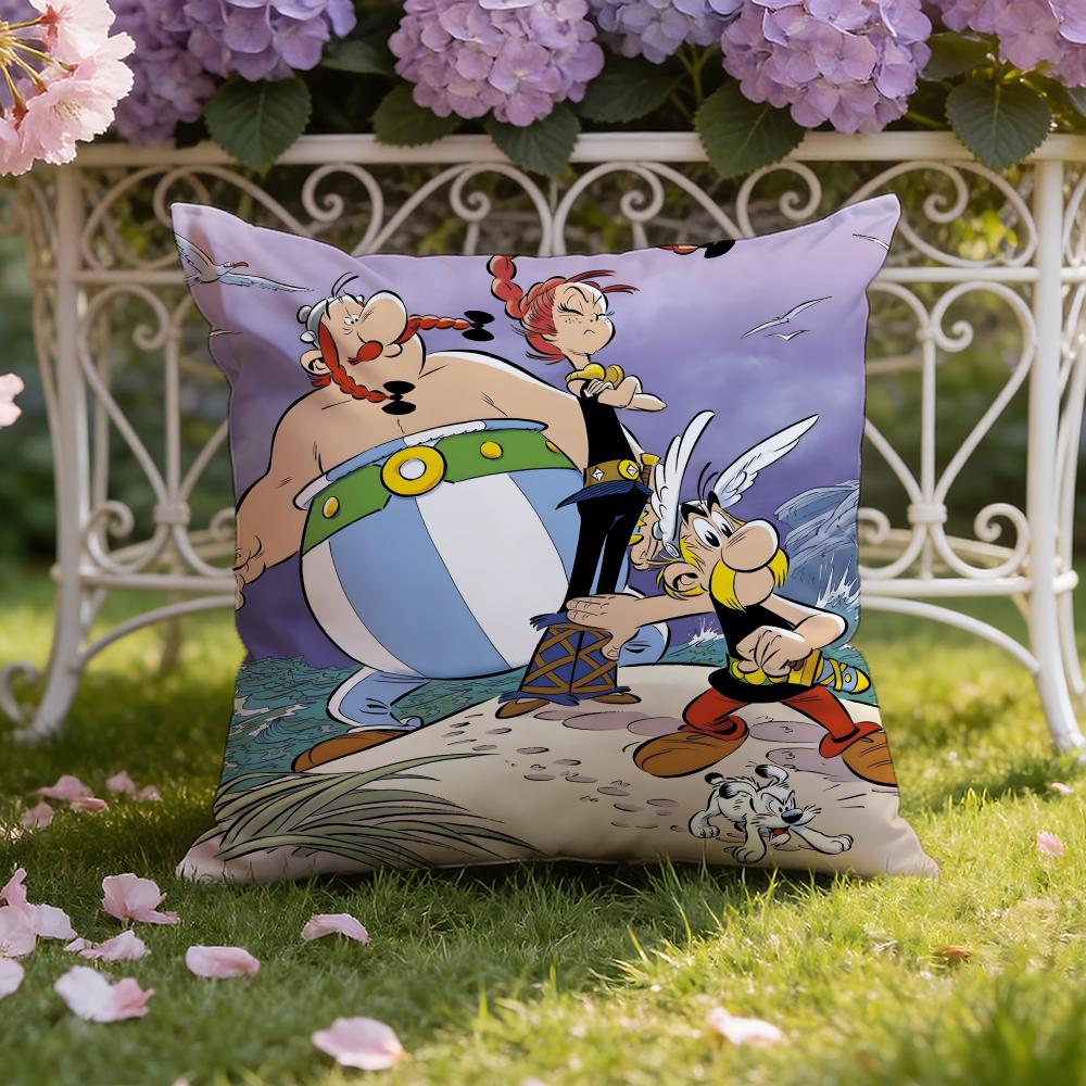 Federa Cuscino Anime A-Asterix Copricuscino Doppia Scena per Casa e Auto: Reversibile per un Comfort Premium