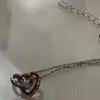 Stunning Dual Heart Rose Gold Necklace With Geometric Design For Womens Fashion