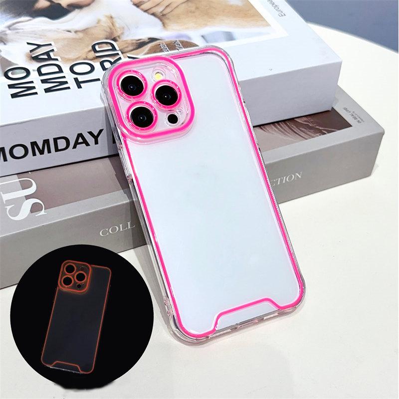 

Светящийся силиконовый мягкий чехол с ночником для IPhone 14 13 12 11 15 Pro Max XS XR X 14Pro 13Pro 15Pro Plus IPhone14 Светящийся чехол iPhone X розовый