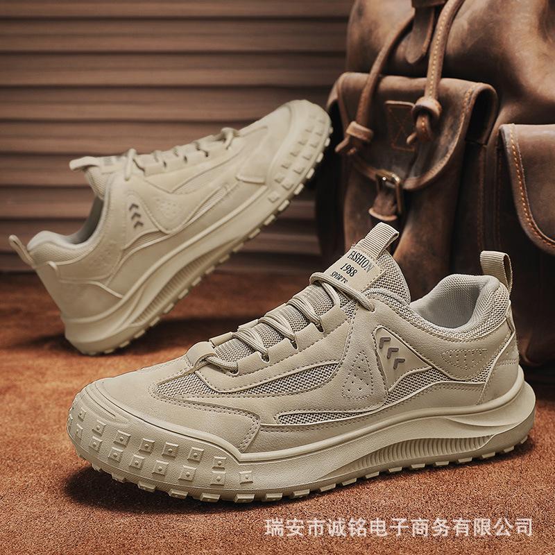 

Популярные новинки 2025 года мужские дышащие, дезодорирующие и грязеотталкивающие повседневные рабочие нескользящие туфли на мягкой подошве, универсальные трендовые туфли в стиле милитари 44