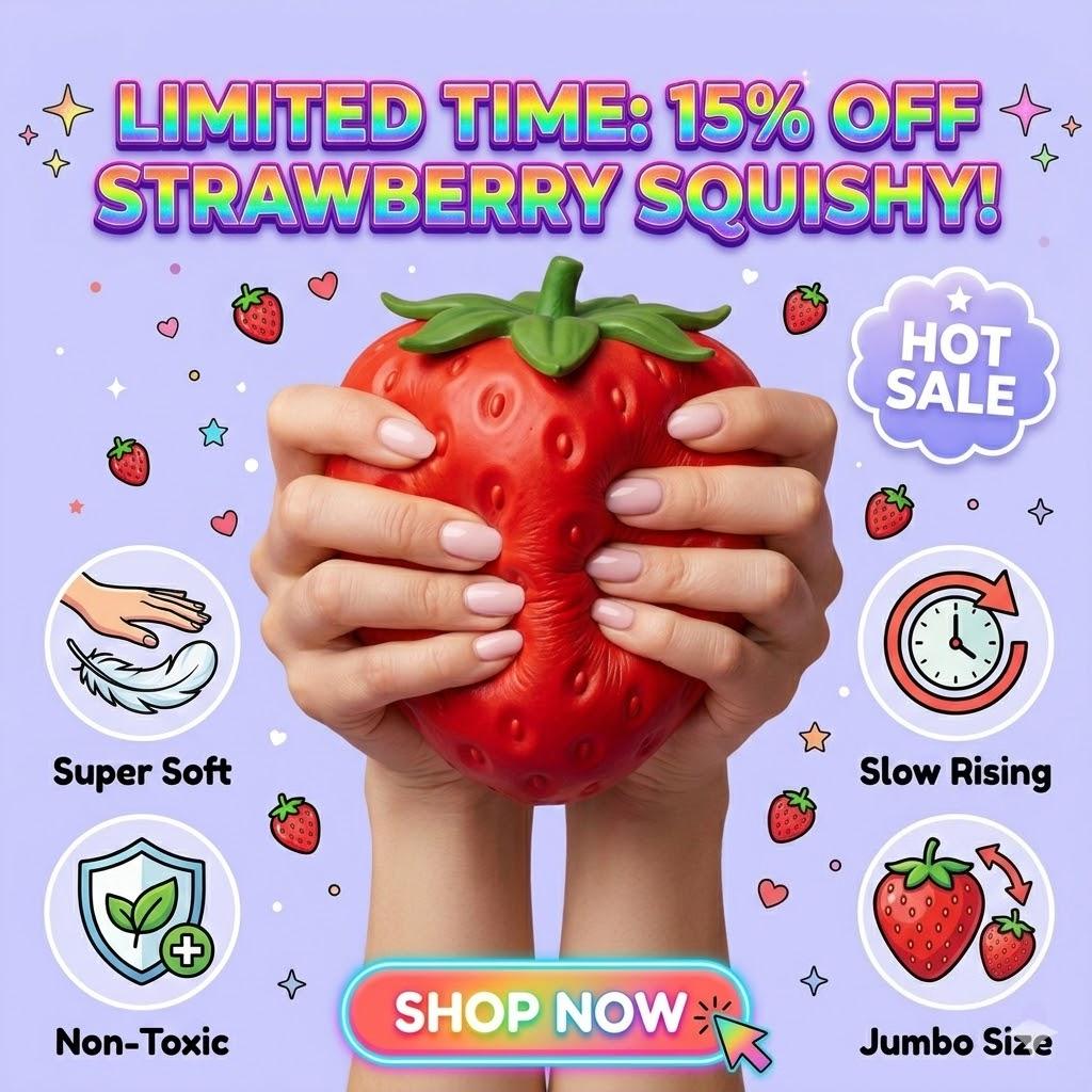 Activating Toys Giant Strawberry Squishy: Maltose Texture Slow Rebound Fidget, Aesthetic Squeeze Toy, Adult Office Sensory Decor