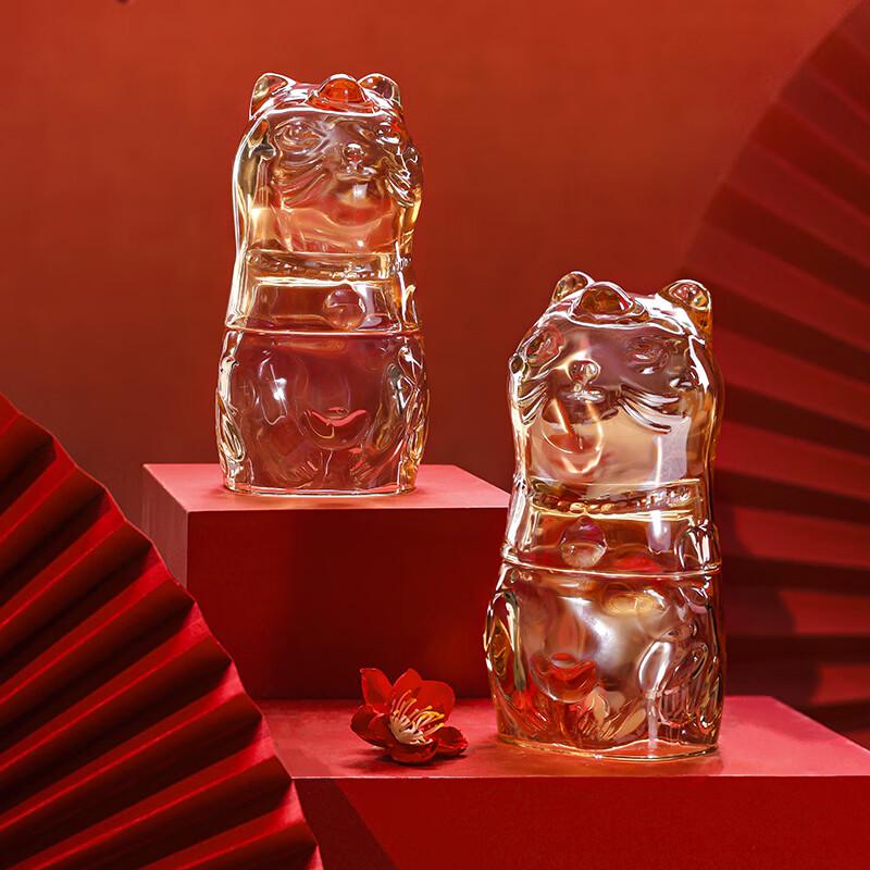 Lykkelig Gullkatt Glasskopp