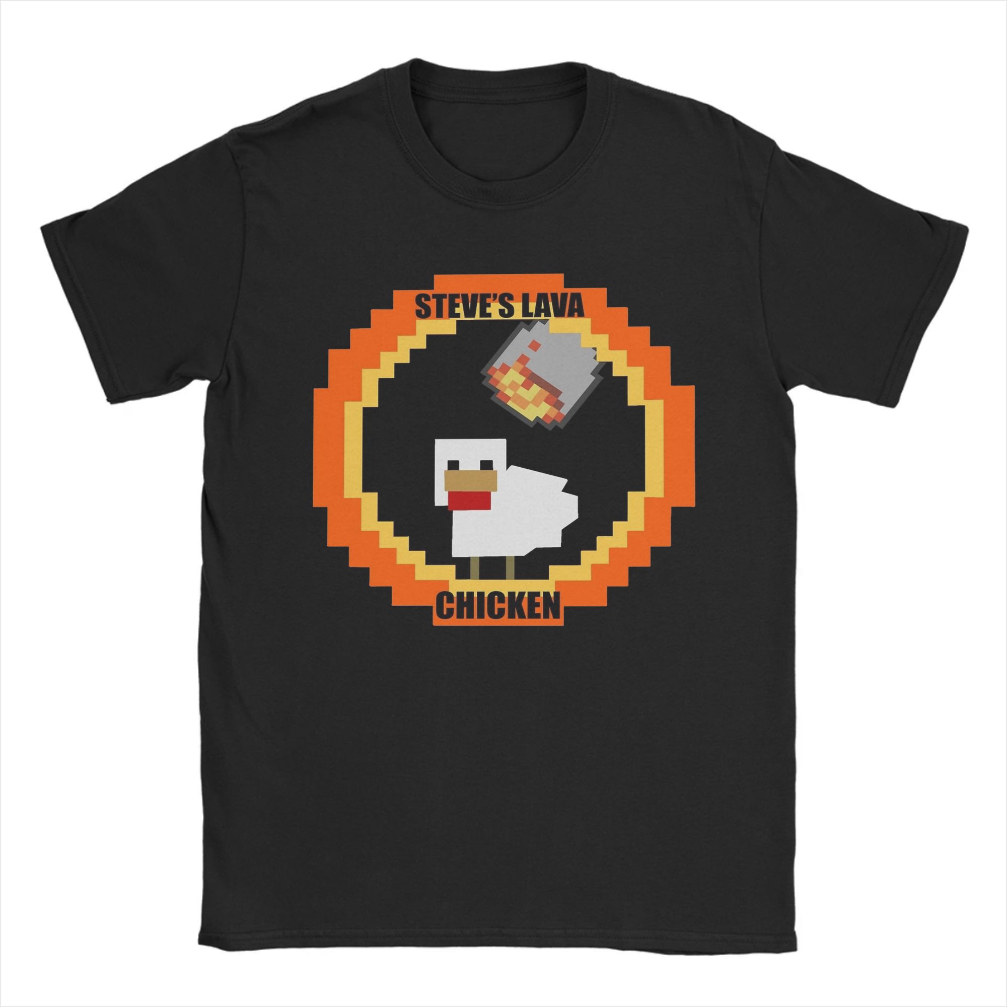 Печатная футболка Steve s Lava Chicken Pixel 2025 Movie для мужчин и женщин 100% хлопок с коротким рукавом S