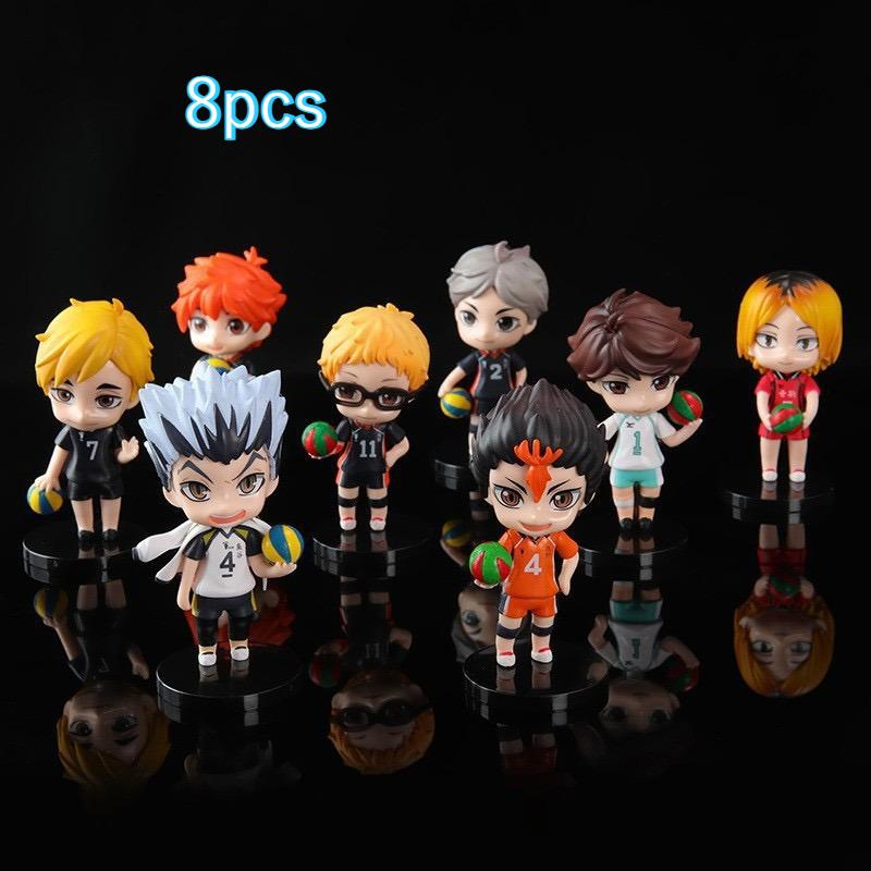 8-piece volleyball youth anime figurines, Xiangyang Yingshan Feixiong blind box toy models and display items
