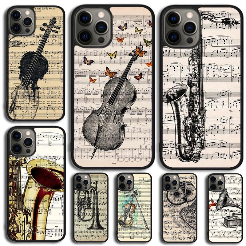 Music Violin dance piano papaer Phone Case For iPhone 17 Air 15 16 14 11 12 13 Pro MAX Plus