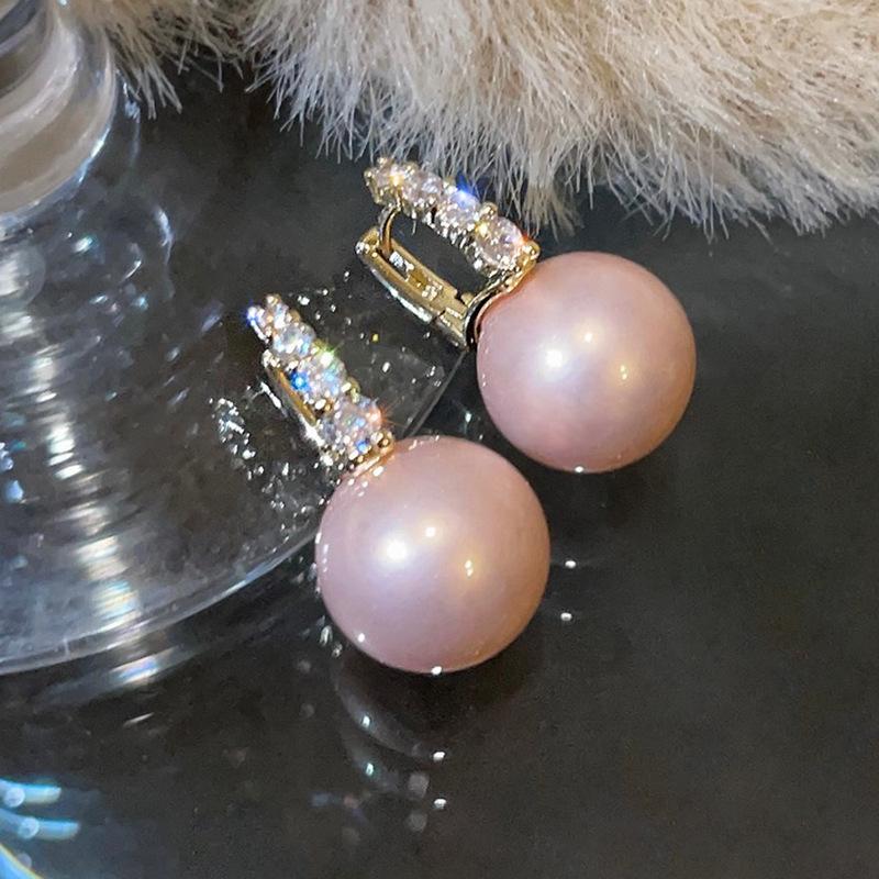 Ice quenched blue flower artificial crystal fringed earrings Cool wind temperament stud earrings Internet celebrity earrings