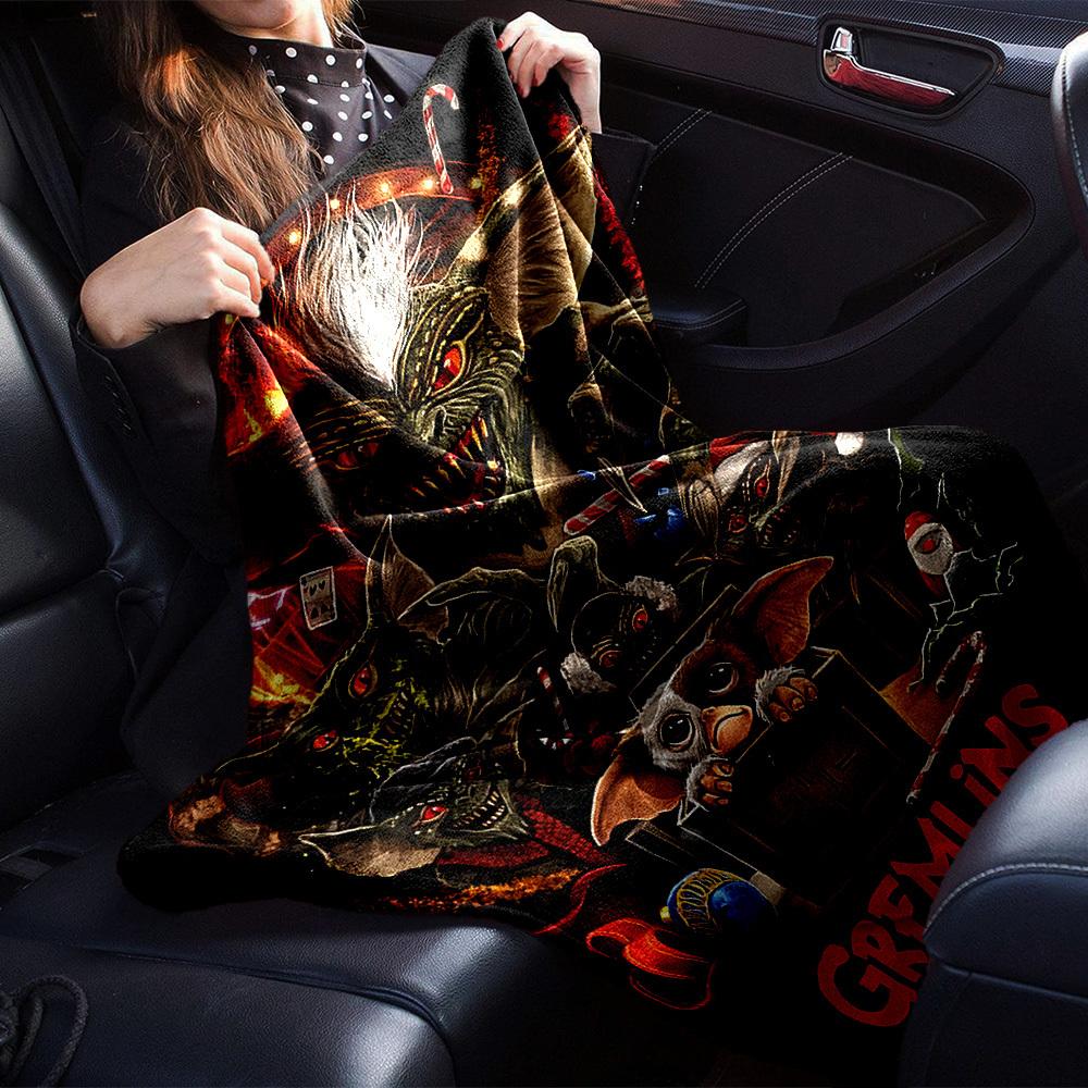 1pc Gremlins Christmas Throw Blanket Soft Flannel, Cozy All Season Polyester Perfect for Home, Office