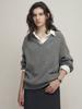 MALOUPE 8104 V-Neck Knit (Gray)