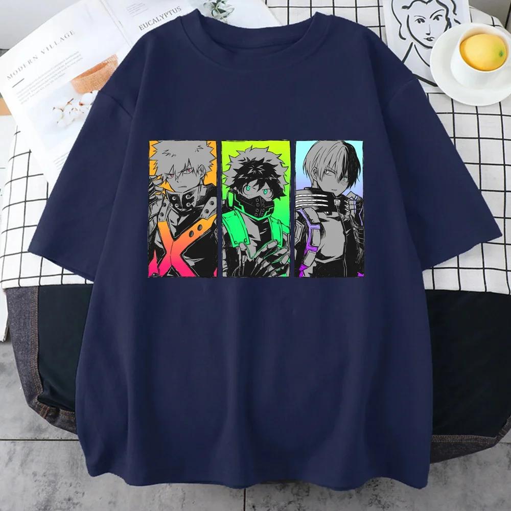 Neues Deku Bakugou Katsuki Todoroki Shoto Grafikdruck Cooles T-Shirt Rundhals Locker Kurzarm Tops Unisex T-Shirt