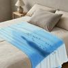 Gradient Blue Flannel Blanket – Soft, No Shedding, Warm Cozy Throw for Home, Halloween & Christmas Daily Use