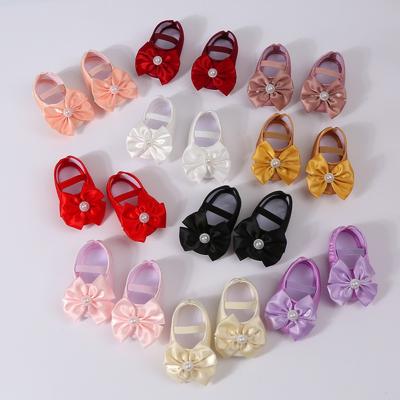 Zapatos planos con lazo para bebés niñas, primeros pasos, zapatos de princesa, zapatos de cuna