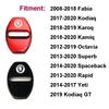 Car Sticker 2025 Hot 4Pcs Metal Car Door Lock Protective Cover Anti Rust Emblem Case for Skoda Octavia Kodiaq Fabia Superb Rapid