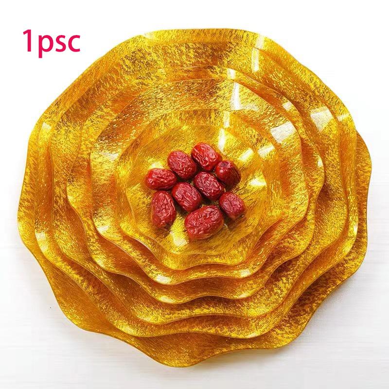 

Поднос для фруктов из золотистого шелка, утолщенная тарелка для закусок 12 cm