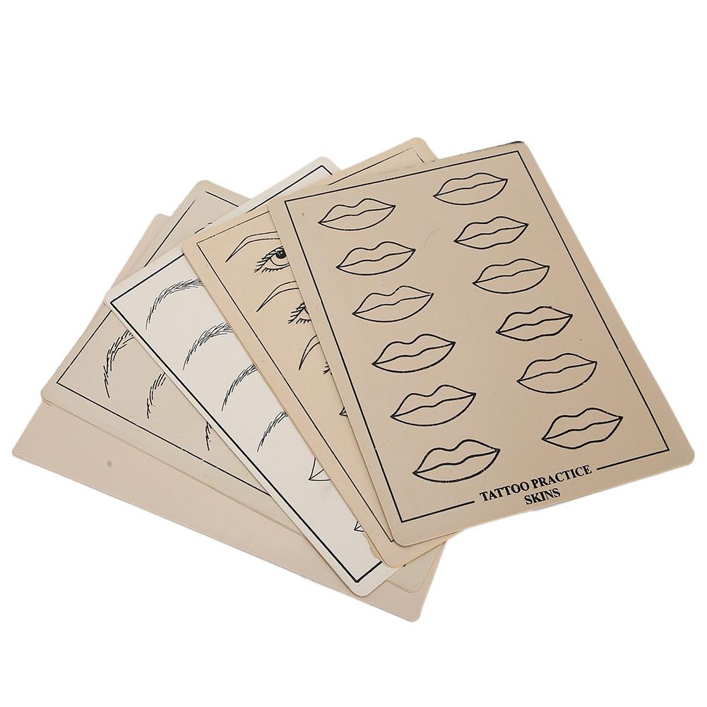 5 Stück Set Multifunktionale Microblading Übungshaut Weiche Haut Make-up Übung Silikonwerkzeuge