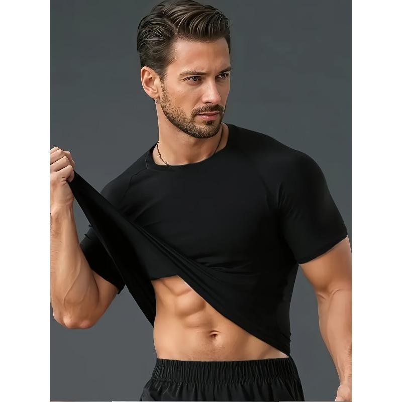 Skull Pattern Men's Sports T - Shirt Training Fitness Compression Workout T - Shirt Athletic Tees Gym T - Shirts Running