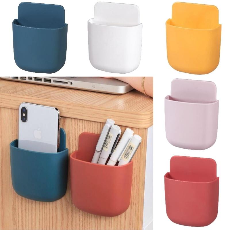 Wall-mounted Smart Tv Remote Control Holder Pp Material Stick-on Multi-functional Storage Box