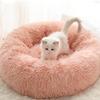Pet Bed Thick Plush Round Pet Nest Cushion Comfortable Kennel Winter Warm Long Plush Super Soft Sleeping Bag Lounger Cat House